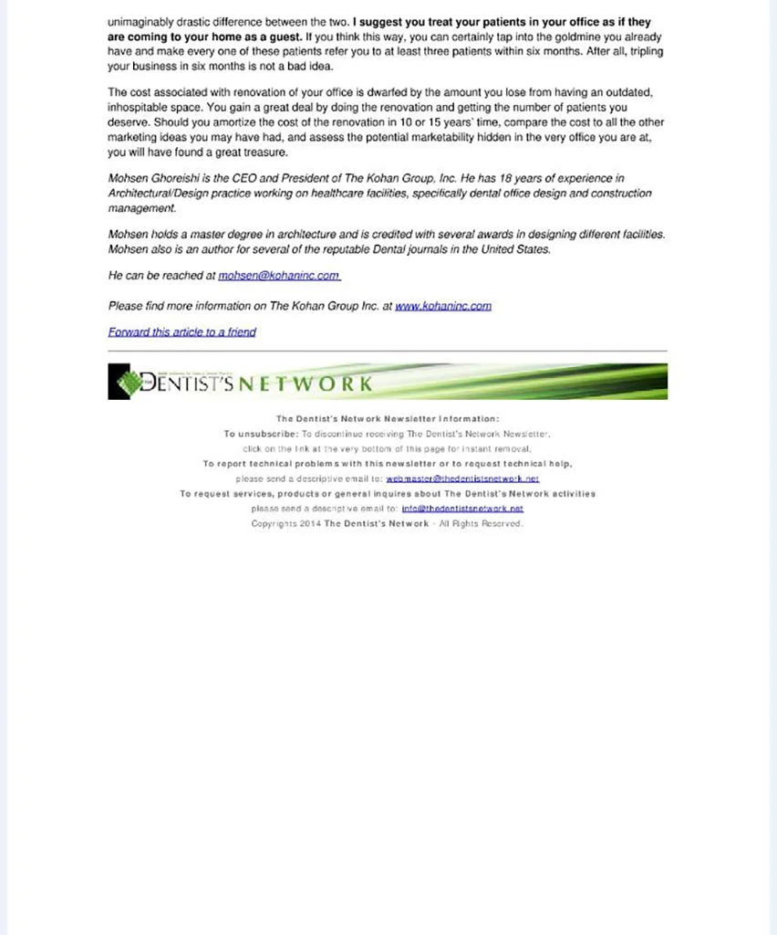 Marketing and The Way You Look | Dentist's Network | KOHAN Architecture